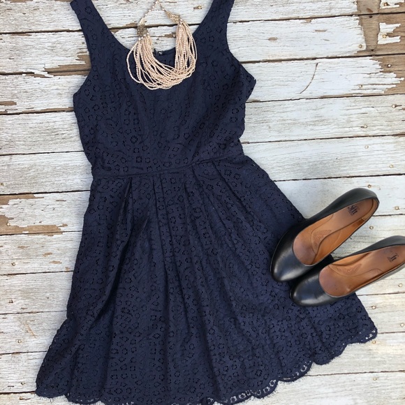 J. Crew Dresses & Skirts - J. Crew Navy Eyelet Dress
